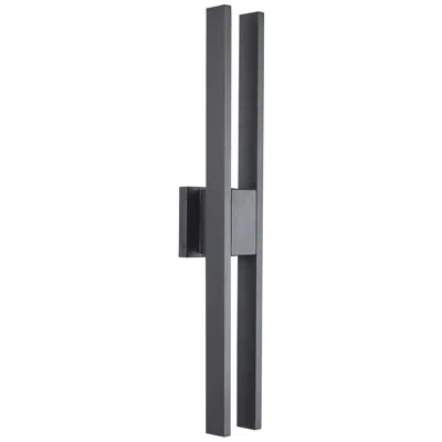Abra Lighting Abra Slate Wet Location Ribbed Glass Wall Fixture Sst-stainless Steel