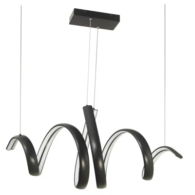 Abra Lighting Abra Sling Bowed Led Pendant Mb-matte Black