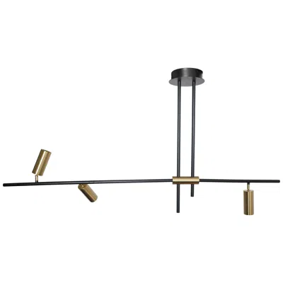 Abra Lighting Abra Spartan 3-light Cylinder Spotlight Pendant Mb:gld- Black:gold