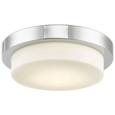 Abra Lighting Abra Step 11" Stepped Opal Glass Flushmount   Led Chrome