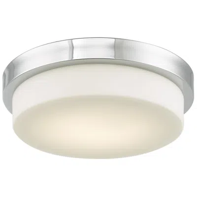 Abra Lighting Abra Step 13" Stepped Opal Glass Flushmount   Led Chrome