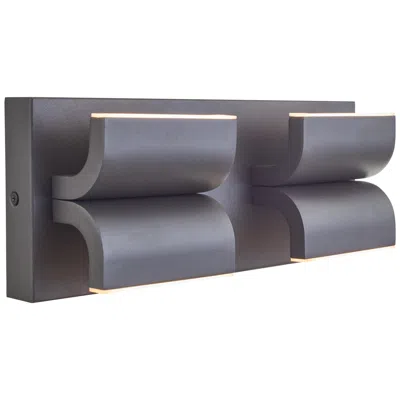 Abra Lighting Abra Willow Wet Location 4 Light Curved Aluminum Wall Fixture  Black