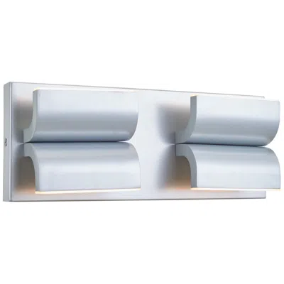 Abra Lighting Abra Willow Wet Location 4 Light Curved Aluminum Wall Fixture Silica