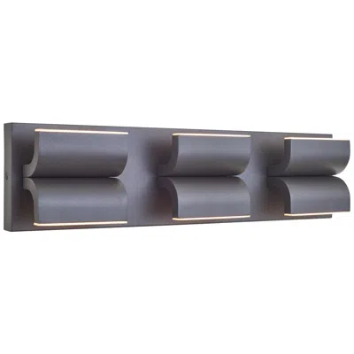 Abra Lighting Abra Willow Wet Location 6 Light Curved Aluminum Wall Fixture  Black