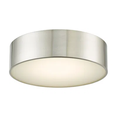 Abra Lighting Bongo 12" Wide Brushed Nickel Modern Led Ceiling Light