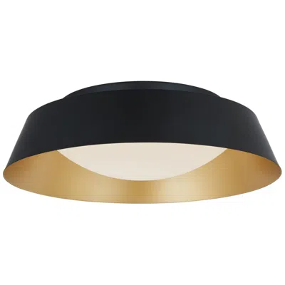 Abra Lighting Flare 18" Wide Matte Black And Gold Led Ceiling Light