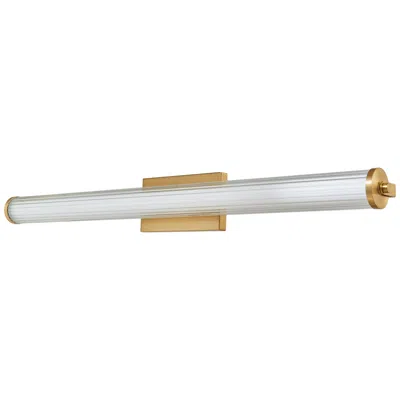Abra Lighting Fluted 36" Wide Brushed Brass Led Vanity Bath Light