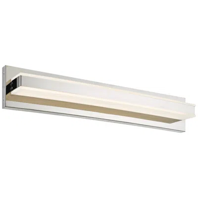 Abra Lighting Fusion 24" Wide Chrome Metal Rectangular Modern Led Bath Light