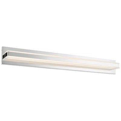 Abra Lighting Fusion 36" Wide Chrome Metal Rectangular Led Modern Bath Light