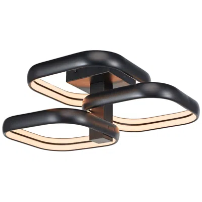 Abra Lighting Rave Triple Square 24 1/2"w Matte Black Led Ceiling Light