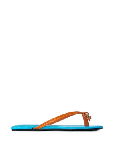ABRA LIZARD-EMBOSSED FLIP FLOPS