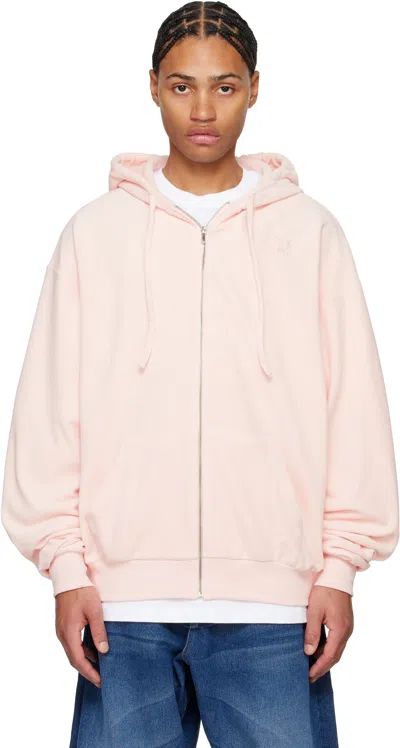 Abra Pink Oversize Zipped Hoodie In Pink 05