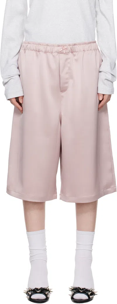 Abra Pink Satin Shorts In Pink 05