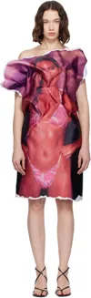 Abra Red Poster Midi Dress In Orange