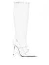 Abra Spike Stud-detail High Boots In White