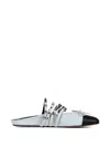 Abra Spike-embellished Square-toe Mules In White