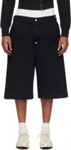 Abra Ssense Exclusive Black Double Shorts In Black