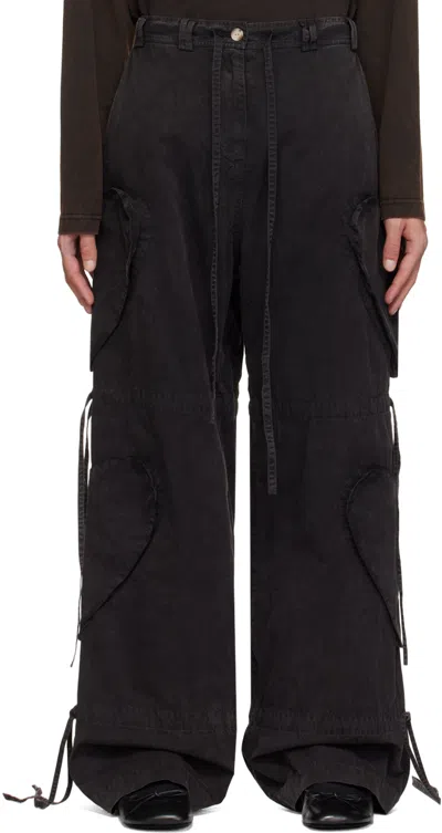Abra Ssense Exclusive Black Trousers In Black Wash