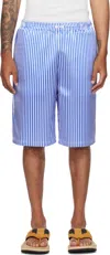 Abra Ssense Exclusive Blue & White Basketball Printed Shorts In Blue