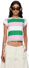 Abra Ssense Exclusive Green & Pink Stripes T-shirt In Multi