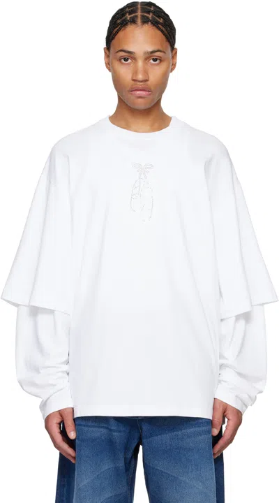 Abra White Double Ballerina T-shirt In White 10