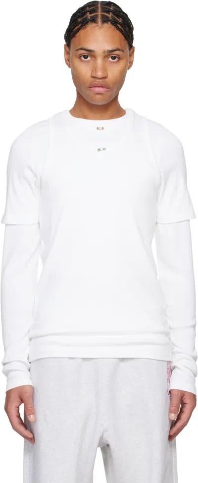 Abra White Overlayered T-shirt In White 10
