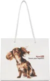 Abra White Puppy Shopping Tote