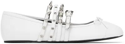 Abra White Spike Ballerina Flats