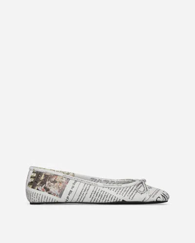 Abra Women S Newspaper Ballerinas White In Multicolor