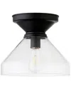 Abraham + Ivy Abbott Blackened Bronze Semi Flush Mount Ceiling Light In Black