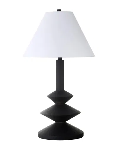 Abraham + Ivy Abilene 28in Tall Triple Gourd Lamp With Fabric Shade In Black
