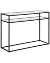 Abraham + Ivy Addison 42in Rectangular Console Table With Glass Shelf In Black