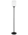 Abraham + Ivy Agnolo Floor Lamp With White Milk Glass Shade In Black