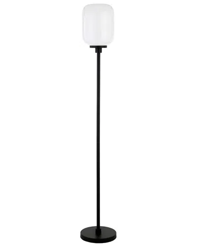 Abraham + Ivy Agnolo Floor Lamp With White Milk Glass Shade In Black