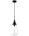 Abraham + Ivy Ambrose Black Glass Pendant In Black