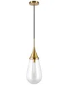 Abraham + Ivy Ambrose Brass Glass Pendant In Gold