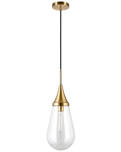 Abraham + Ivy Ambrose Brass Glass Pendant In Gold
