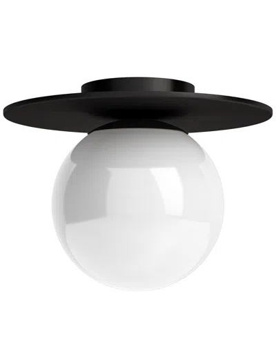 Abraham + Ivy Amma 12 Wide Flush Mount With Glass Shade In Black