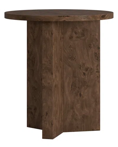 Abraham + Ivy Anders 20 Wide Burled Side Table In Brown