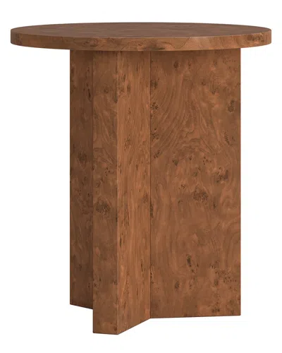 Abraham + Ivy Anders 20 Wide Burled Side Table In Brown