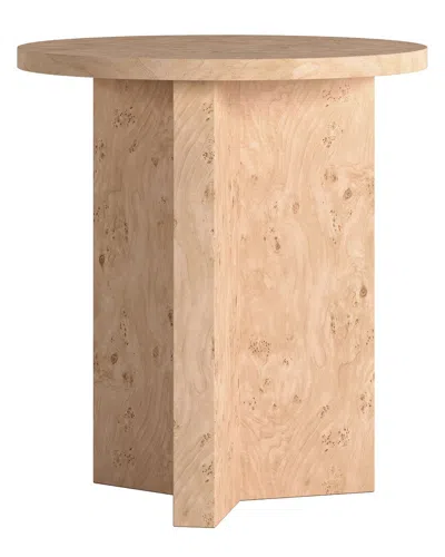 Abraham + Ivy Anders 20 Wide Burled Side Table In Brown