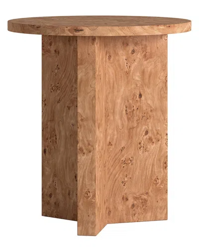 Abraham + Ivy Anders 20 Wide Burled Side Table In Neutral