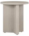Abraham + Ivy Anders 20 Wide Round Side Table In Alder White In White