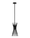 Abraham + Ivy Andromeda Blackened Bronze Finish Starburst Pendant In Black