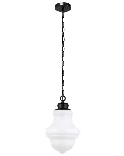 Abraham + Ivy Annie & White Milk Glass Pendant In Black