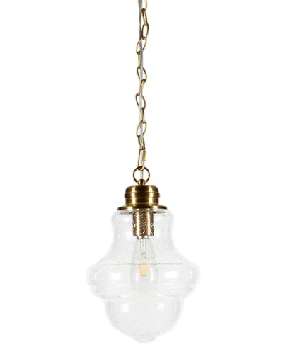 Abraham + Ivy Annie Brass & Seeded Glass Pendant In Gold