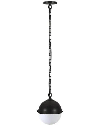Abraham + Ivy Aurora 9in Pendant With Glass Shade In Black
