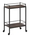 Abraham + Ivy Barnes 23.5in Rectangular Bar Cart In Black