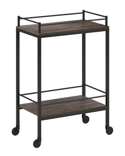 Abraham + Ivy Barnes 23.5in Rectangular Bar Cart In Black