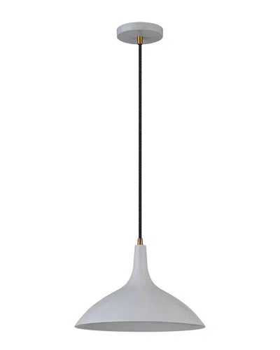 Abraham + Ivy Barton Matte Gray Metal Pendant With Brass Accents